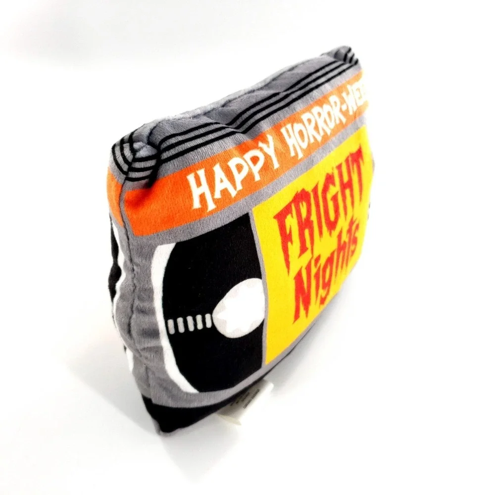 Happy Horror-ween Fright Nights Halloween Crinkle Cassette Plush Dog Toy 7
